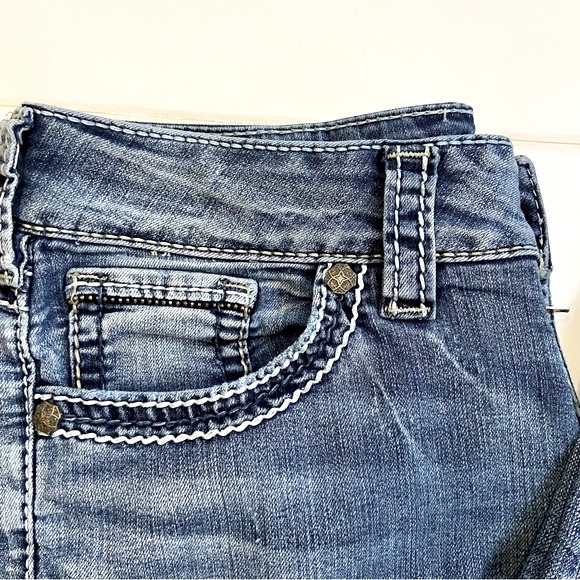 SILVER JEANS Suki Pioneer Flap Skinny Sequins & Studs Faded Medium Wash W28 L31 - Picture 5 of 16